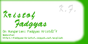 kristof fadgyas business card